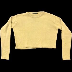 Slightly cropped beige brandy melville sweater